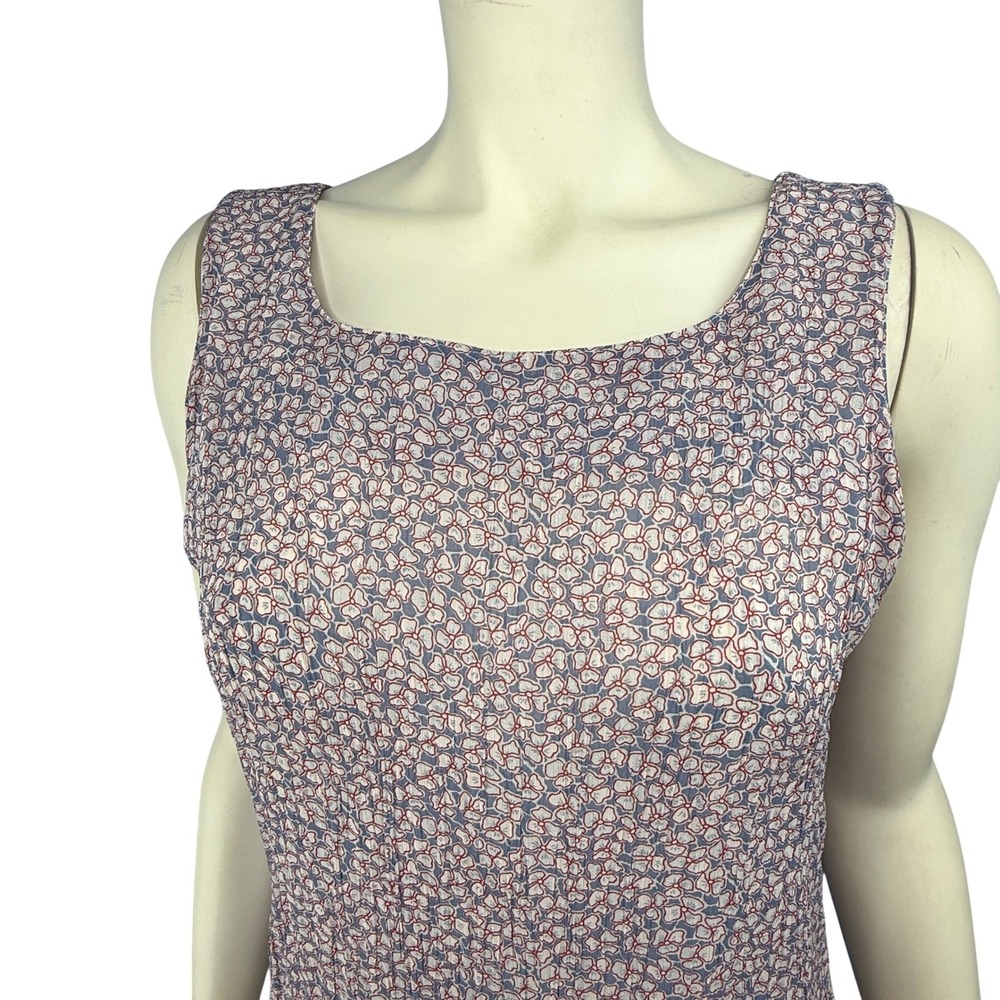 Double D Ranch Womens Blue Red‎ Floral Viscose Sleeveless Tank Top Size Medium - Picture 8 of 8